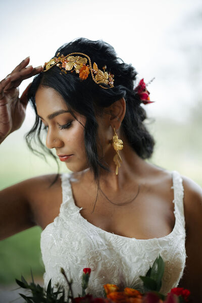 Bridal styling with flowers
